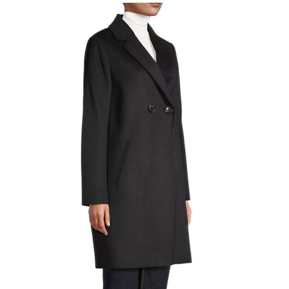 Sam Edelman Womens Black Wool Blend Double Breasted Cutaway Coat Size Small NEW - Picture 4 of 10